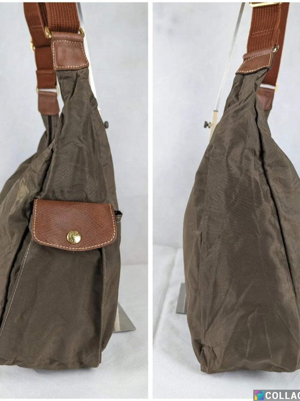 Longchamp le Pliage Crossbody Shoulder Hobo Bag Green - Authentic - Ships Fast.